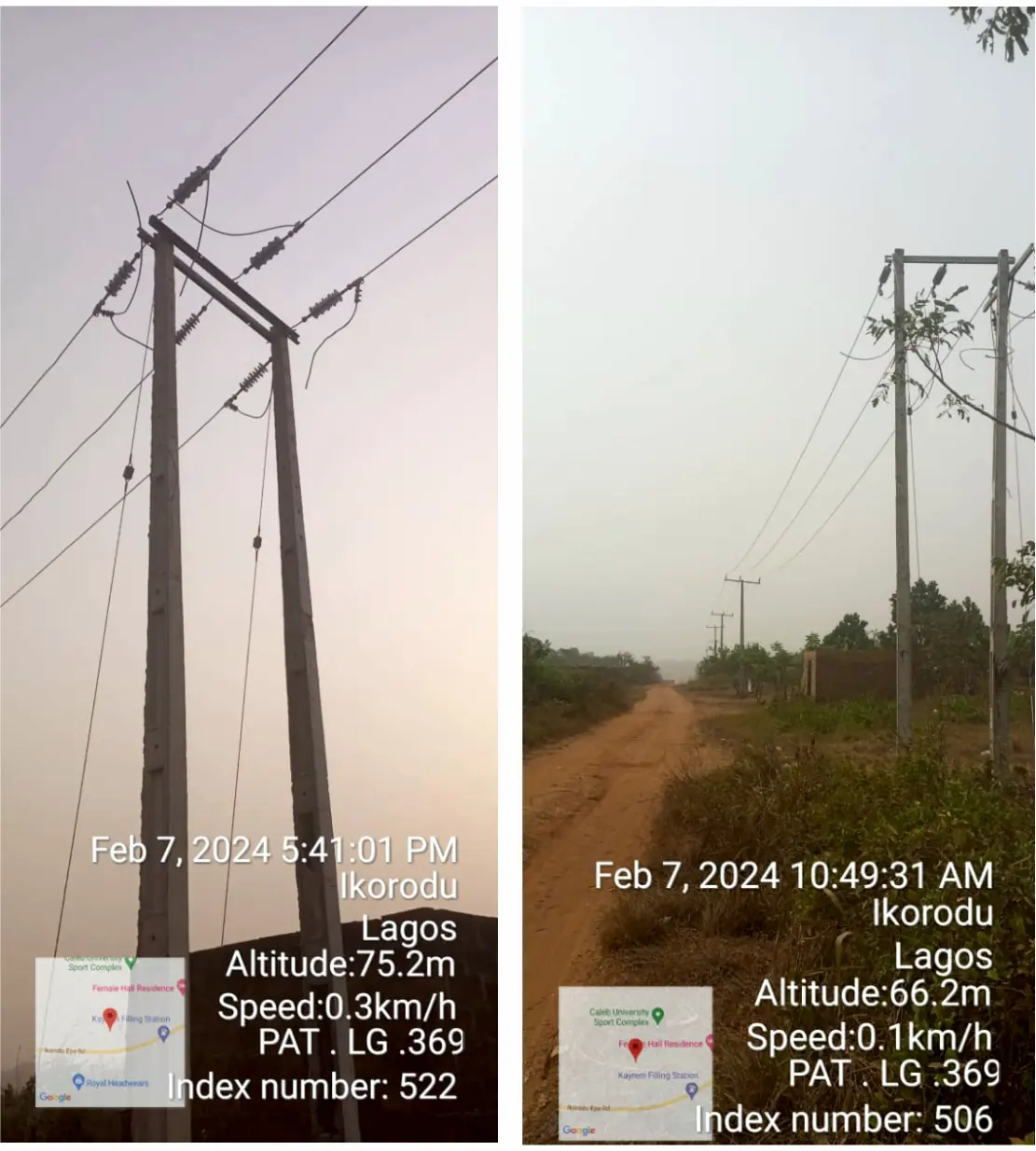 New 11kV pole line route to a telecom site in Ikorodu, Lagos